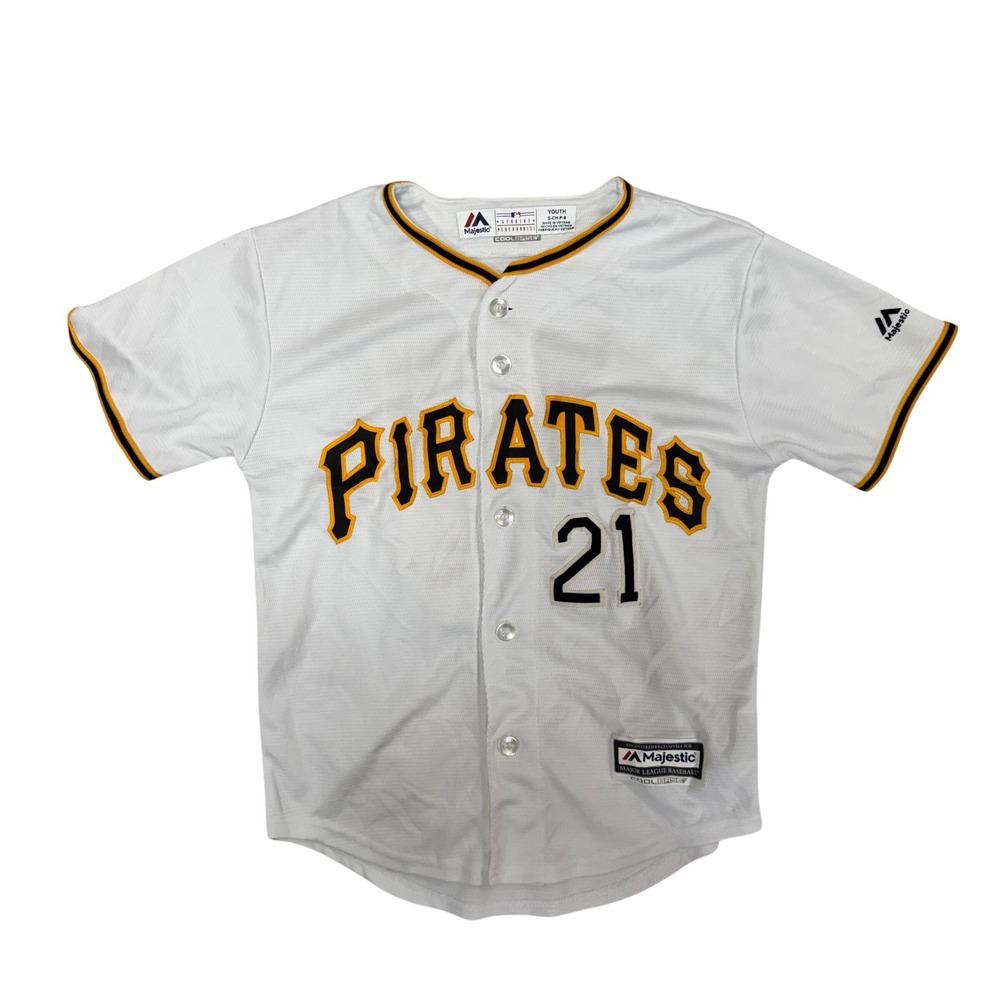 Majestic Pittsburgh Pirates Roberto Clemente 21 Youth Jersey White Small